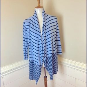 Talbots Striped Cotton Blend Cardigan XS FREE SHIP